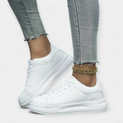 Baskets en Cuir Blanc