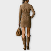 Robe Mini Vintage en Suède avec Ceinture