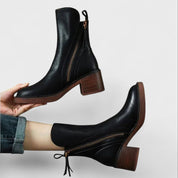 Bottines Classiques avec Fermeture Éclair Latérale et Talon Bloc