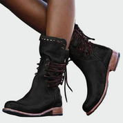 Bottines en cuir avec lacets
