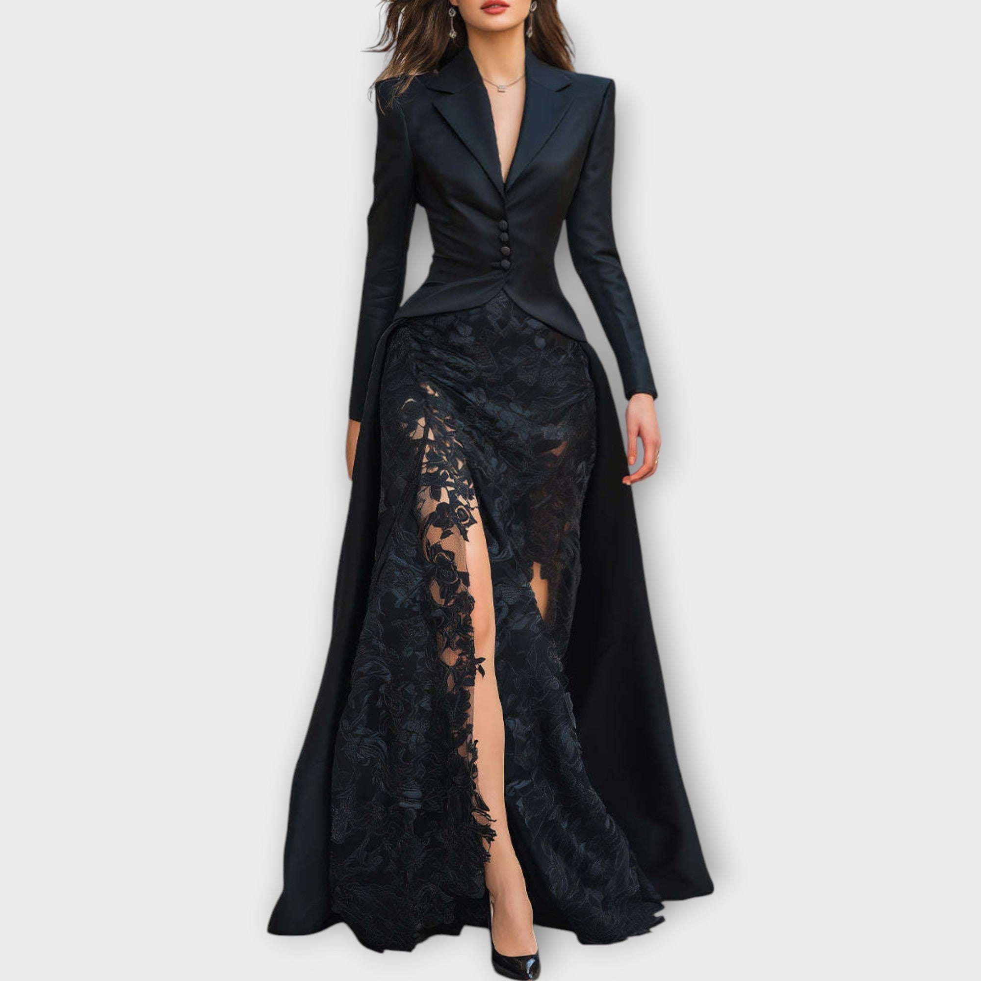 Robe en Satin et Dentelle de Luxe
