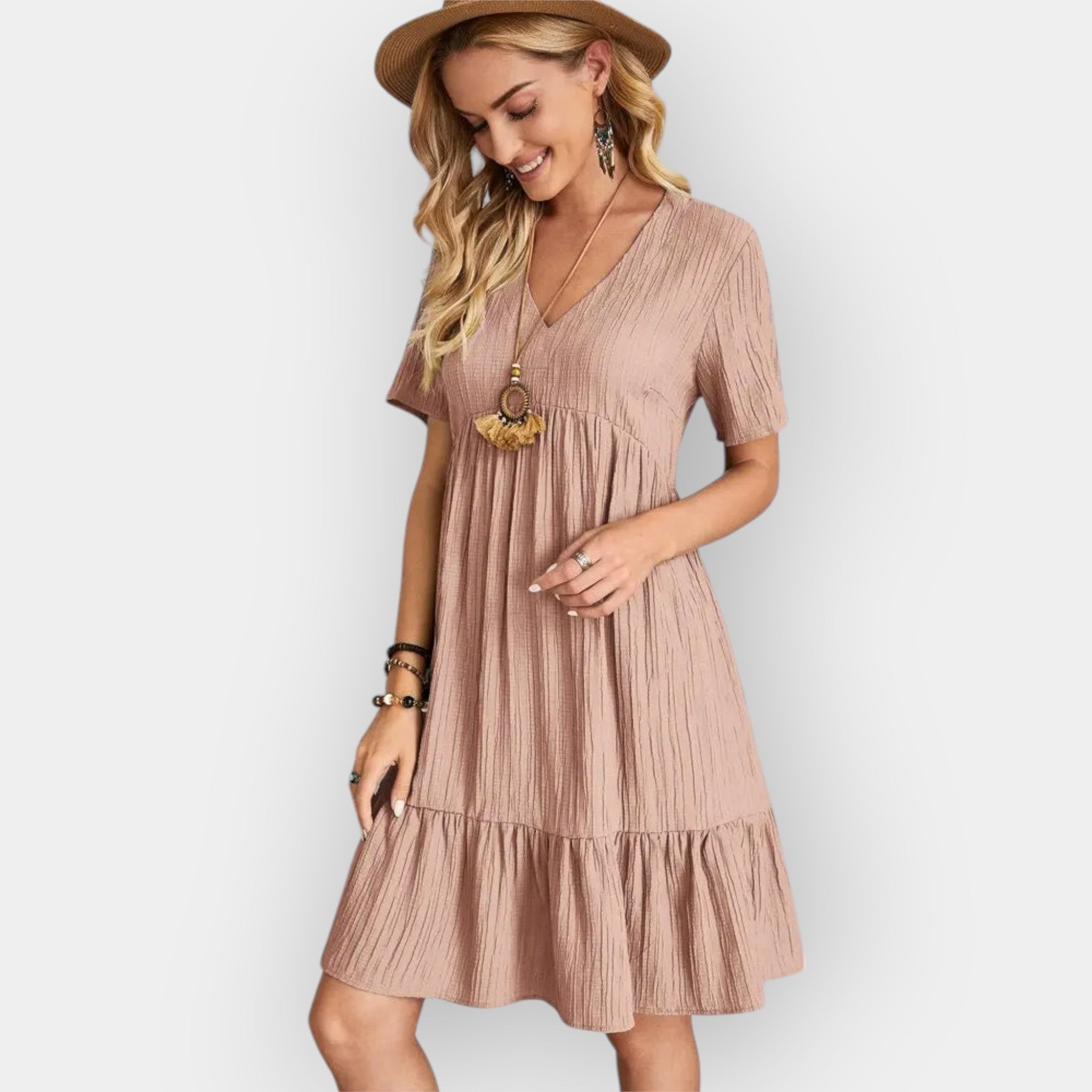 Robe Midi avec Décolleté en V