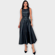 Robe Midi en Cuir Synthétique