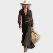 Robe Maxi Vintage Western en Jean