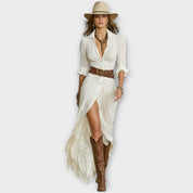 Robe Maxi Boutonnée Élégance Occidentale