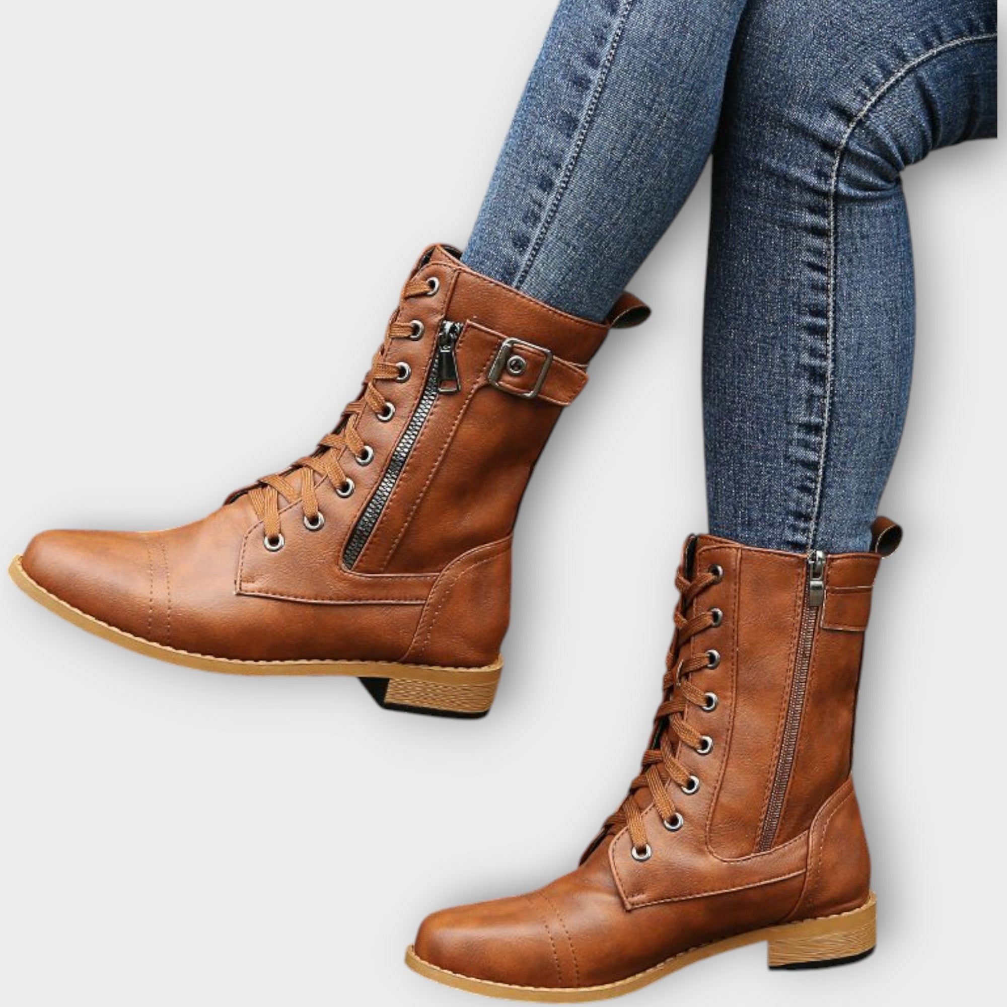 Bottines en cuir à lacets classiques