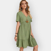 Robe Midi avec Décolleté en V