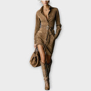 Robe Mini Vintage en Suède avec Ceinture