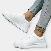 Baskets en Cuir Blanc