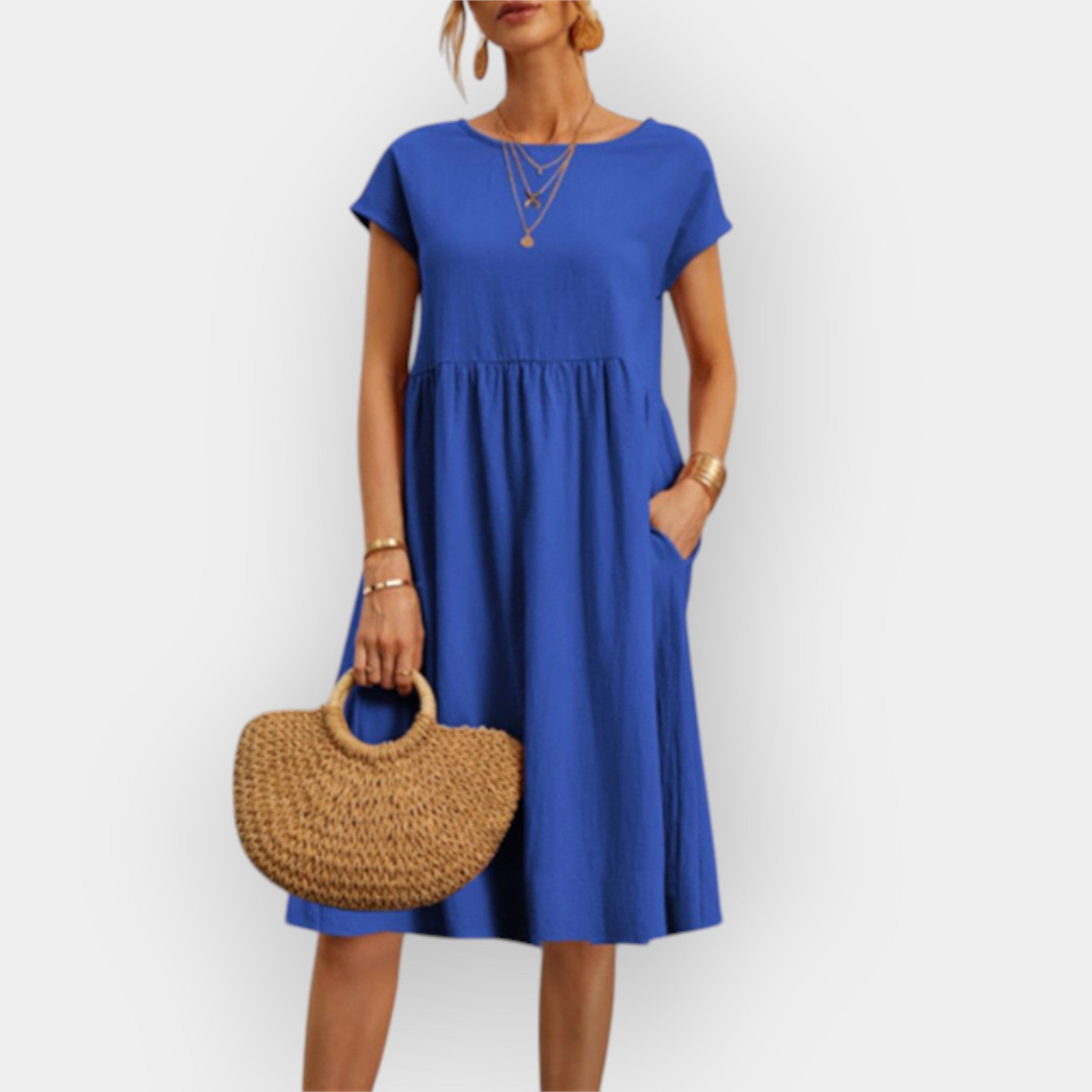 Robe Midi avec Lignes Épurées