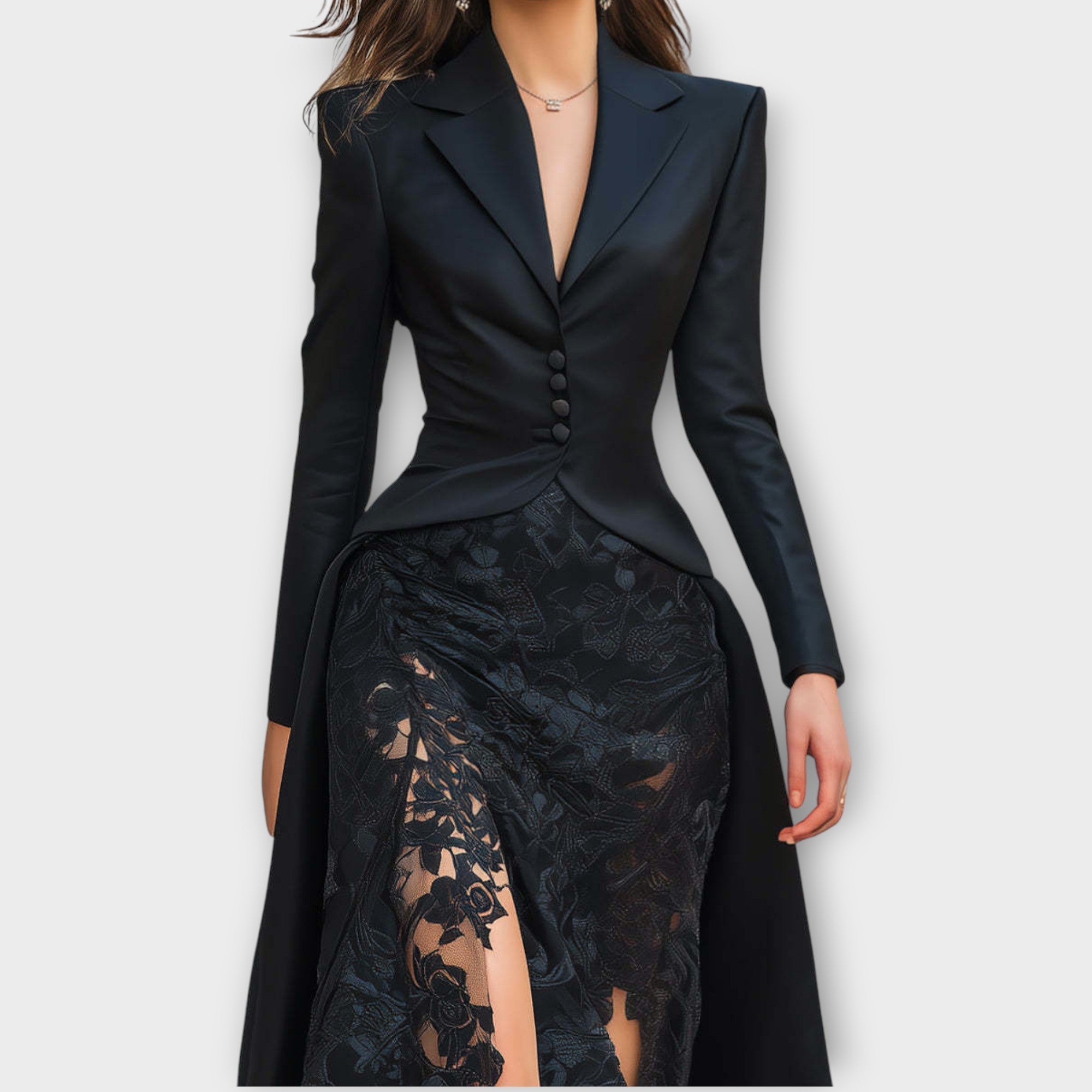 Robe en Satin et Dentelle de Luxe
