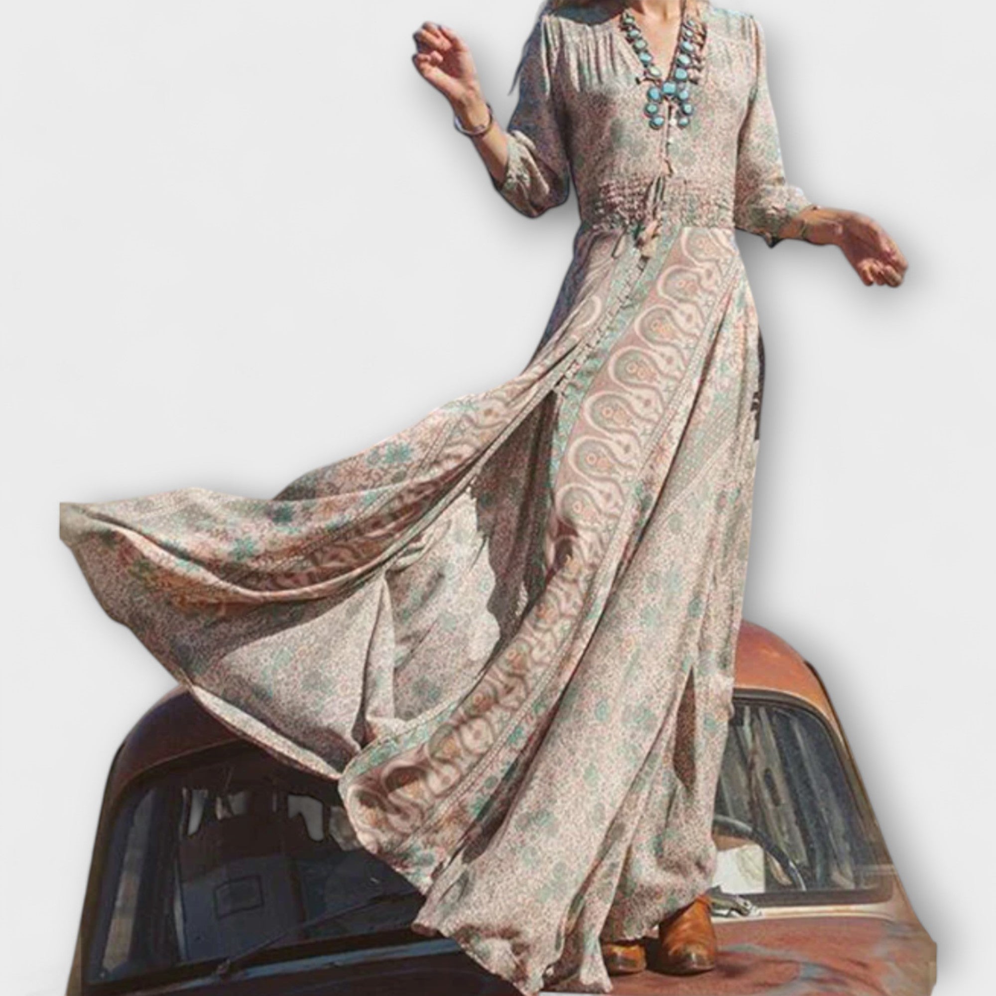 Robe maxi en doux style bohème