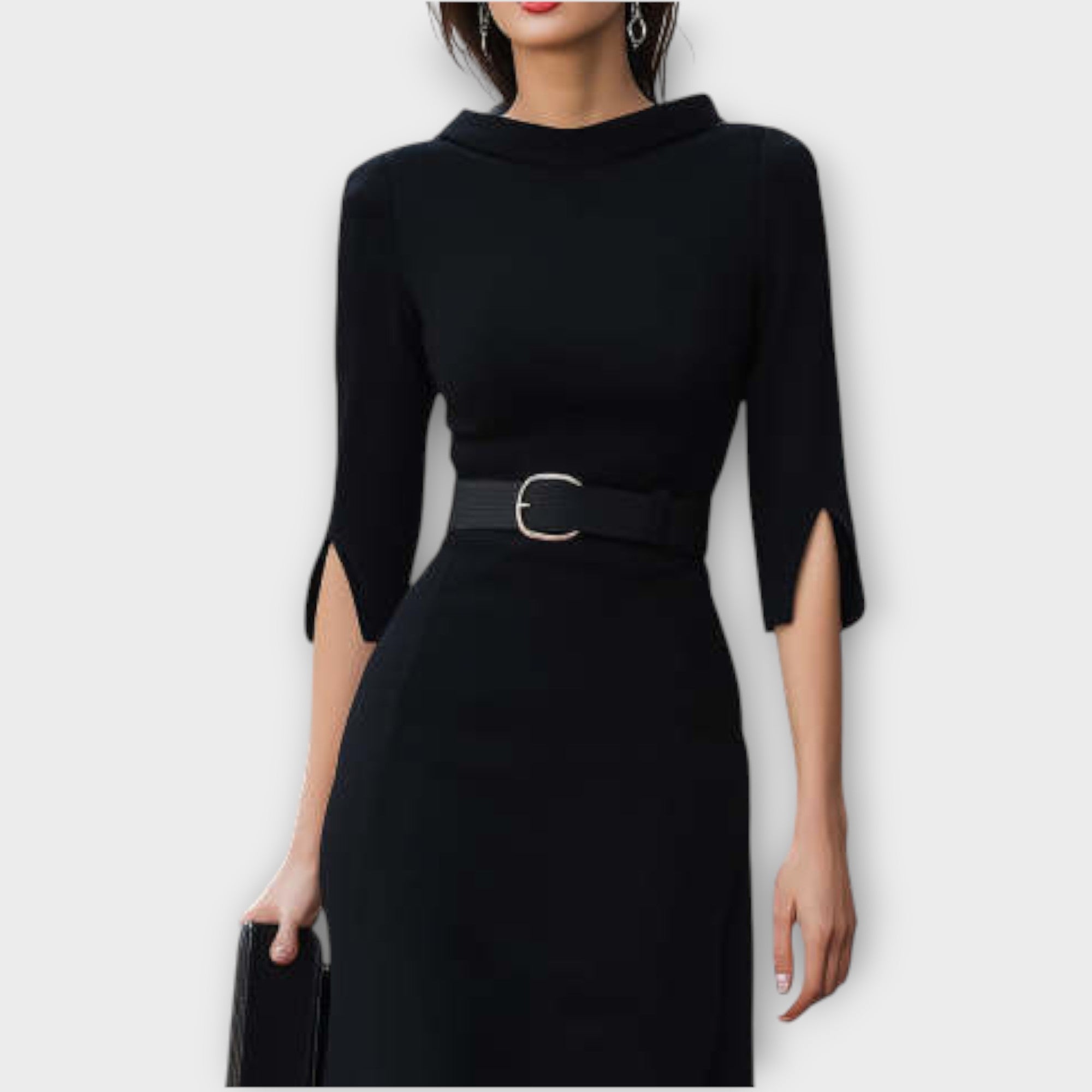 Robe Midi Sophistiquée à Ceinture