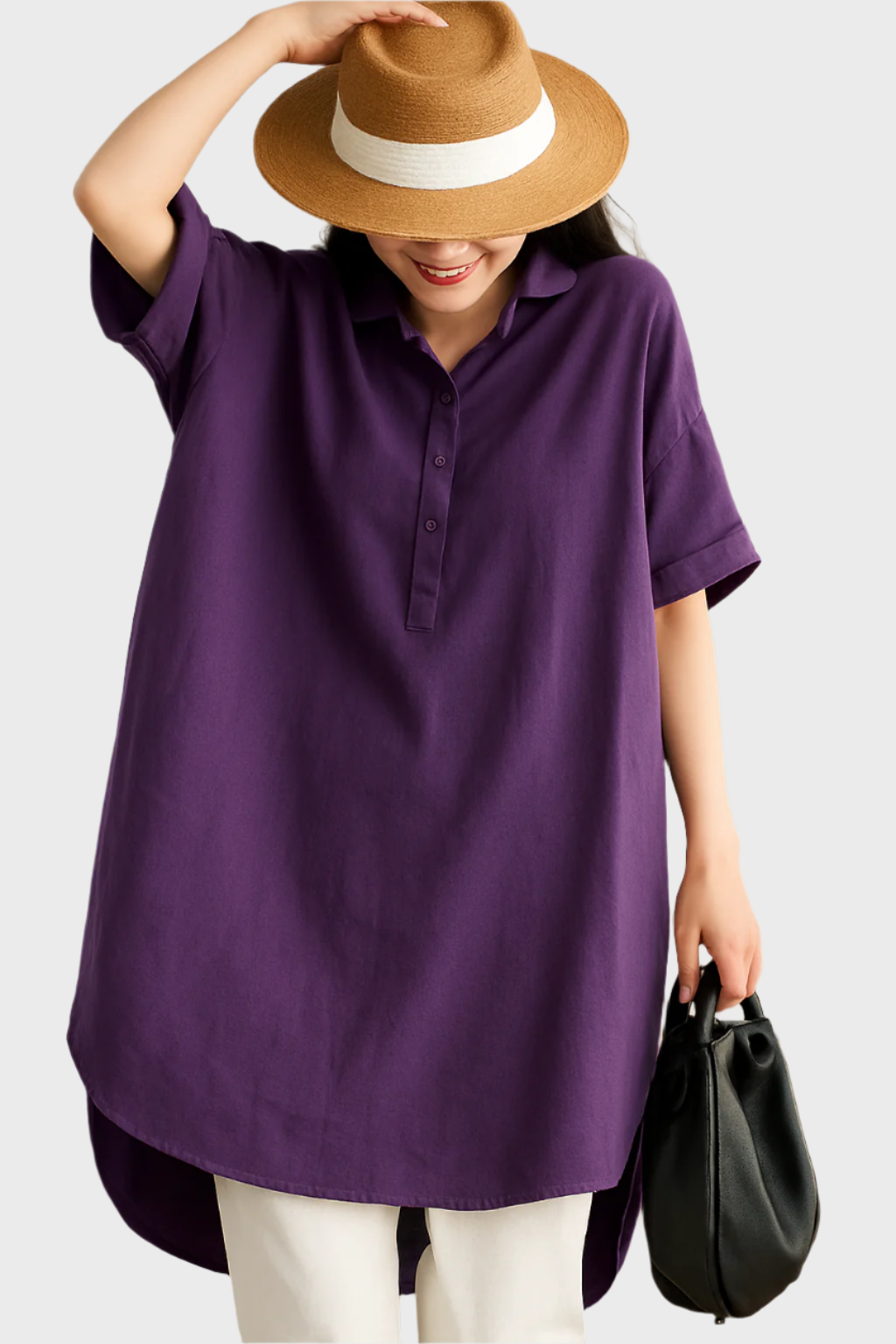 Robe Chemise en Lin Décontractée