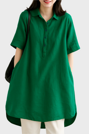 Robe Chemise en Lin Décontractée