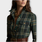 Robe Maxi à Carreaux Rétro