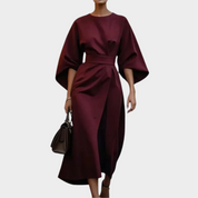 Robe Minimaliste Chic avec Ceinture et Manches Ample