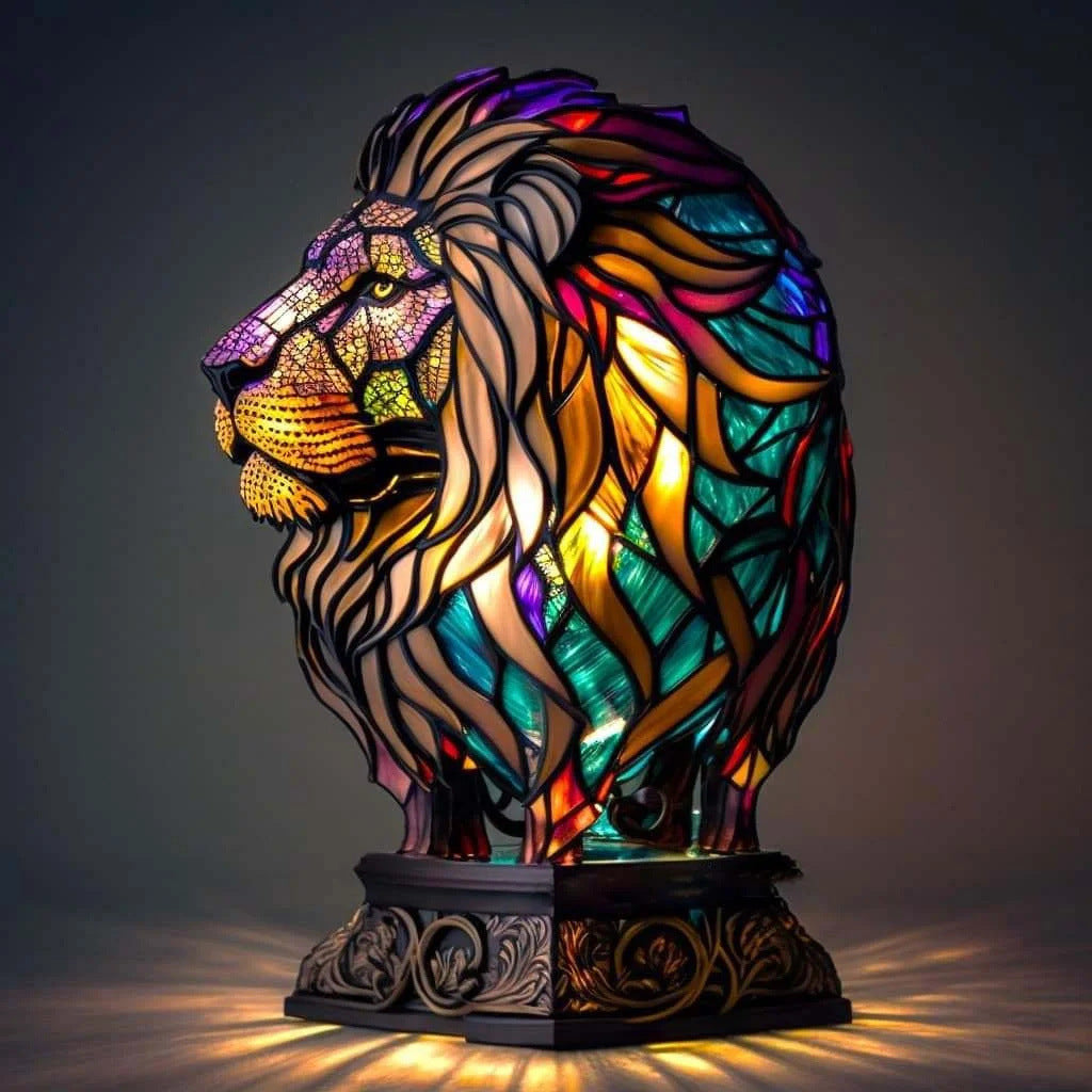 Platin Veredelte Messinglampe Mit Kristallkorpus Aus Italien Für Mufasa Enchanted Lion