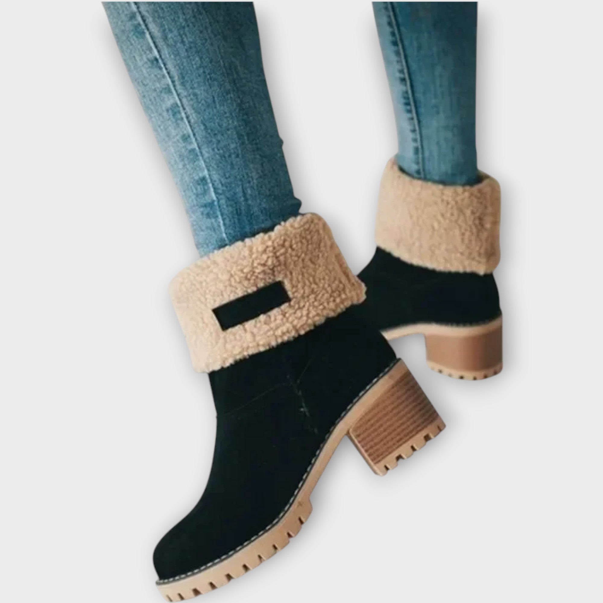 Bottines d'hiver chaudes avec fausse fourrure
