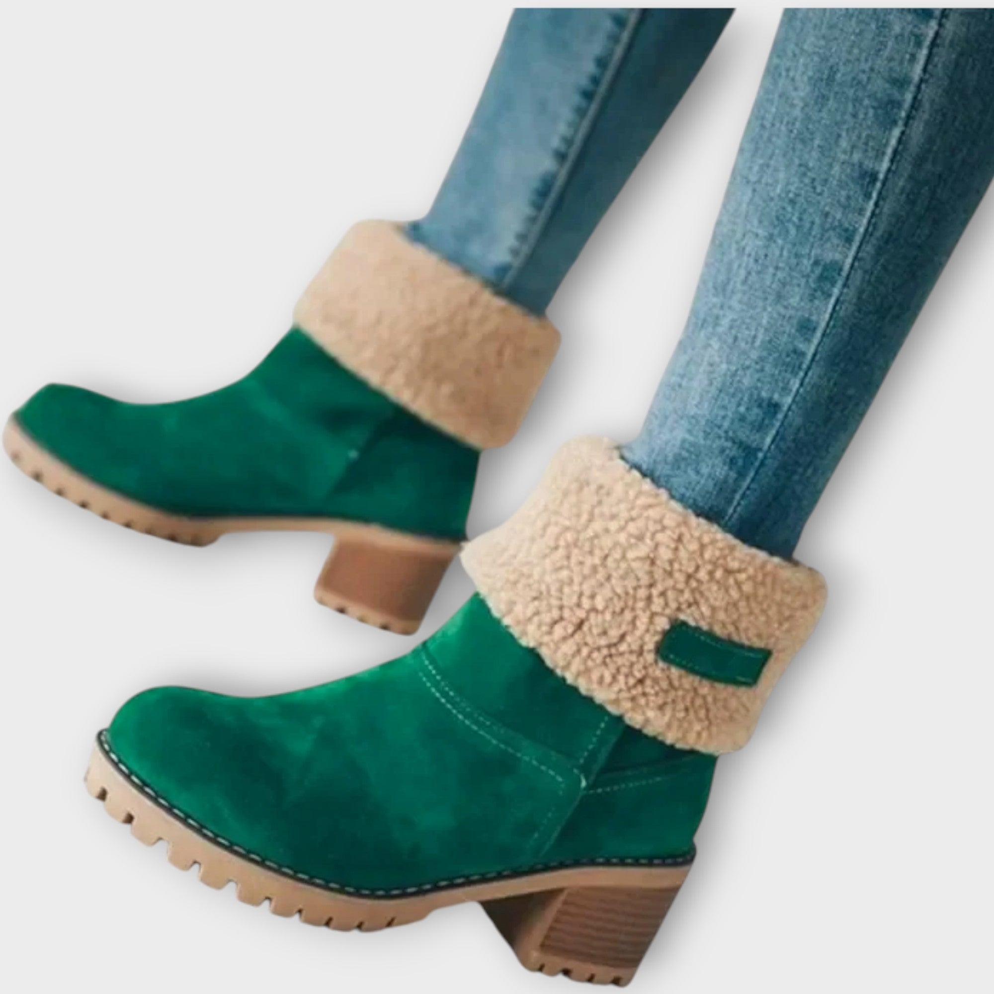 Bottines d'hiver chaudes avec fausse fourrure