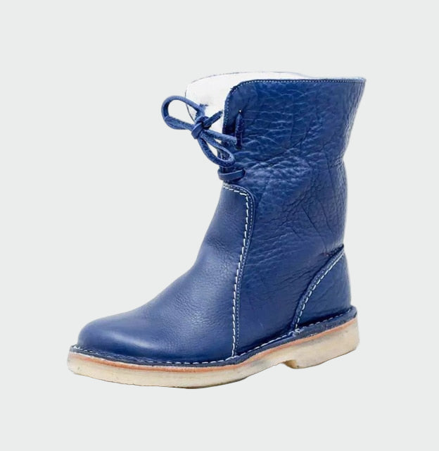 Bottines en cuir imperméable avec doublure en laine