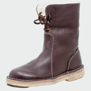 Bottines en cuir imperméable avec doublure en laine