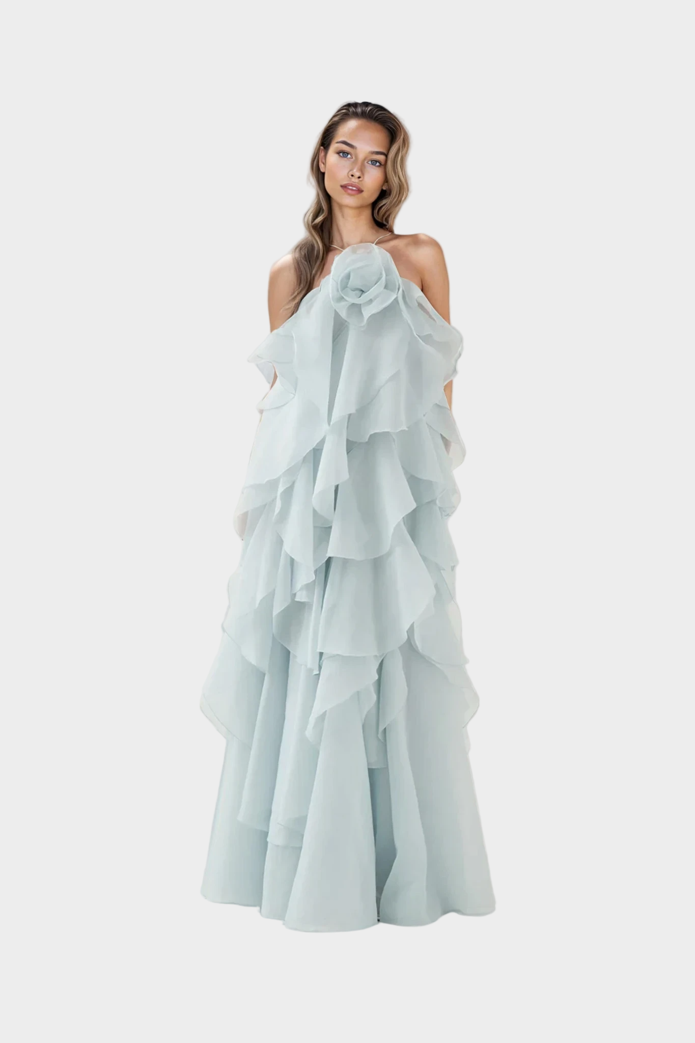 Robe Maxi avec une Touche Romantique et un Style Aristocratique