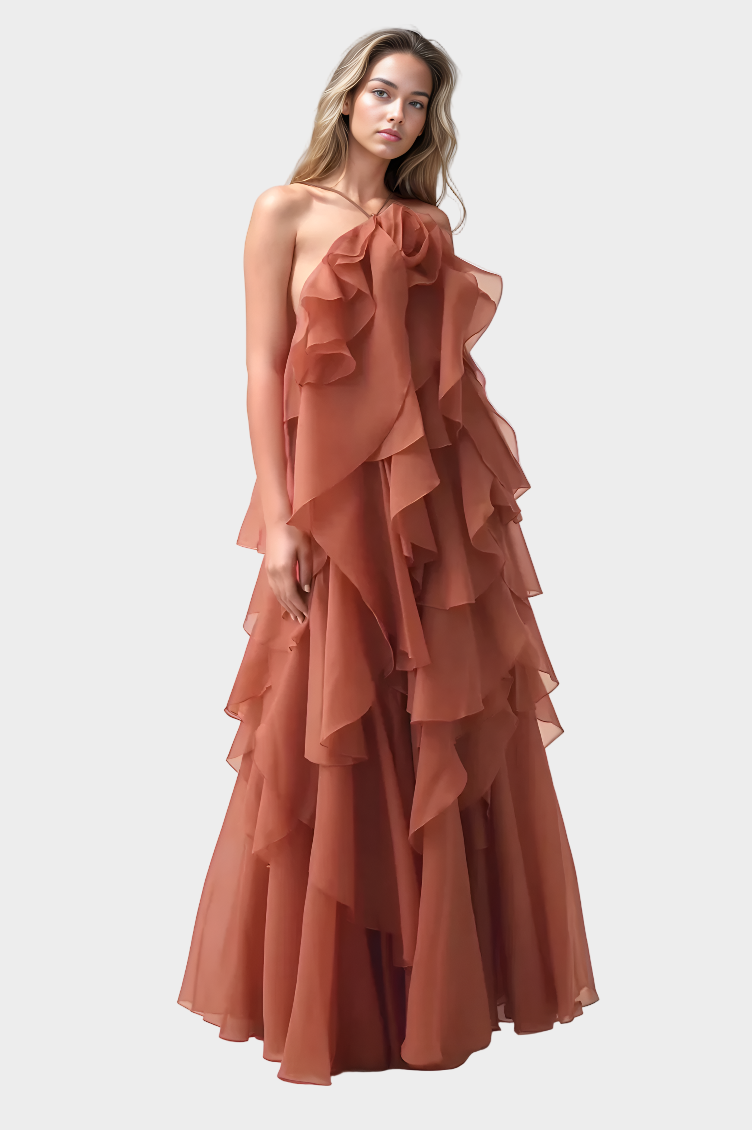 Robe Maxi avec une Touche Romantique et un Style Aristocratique