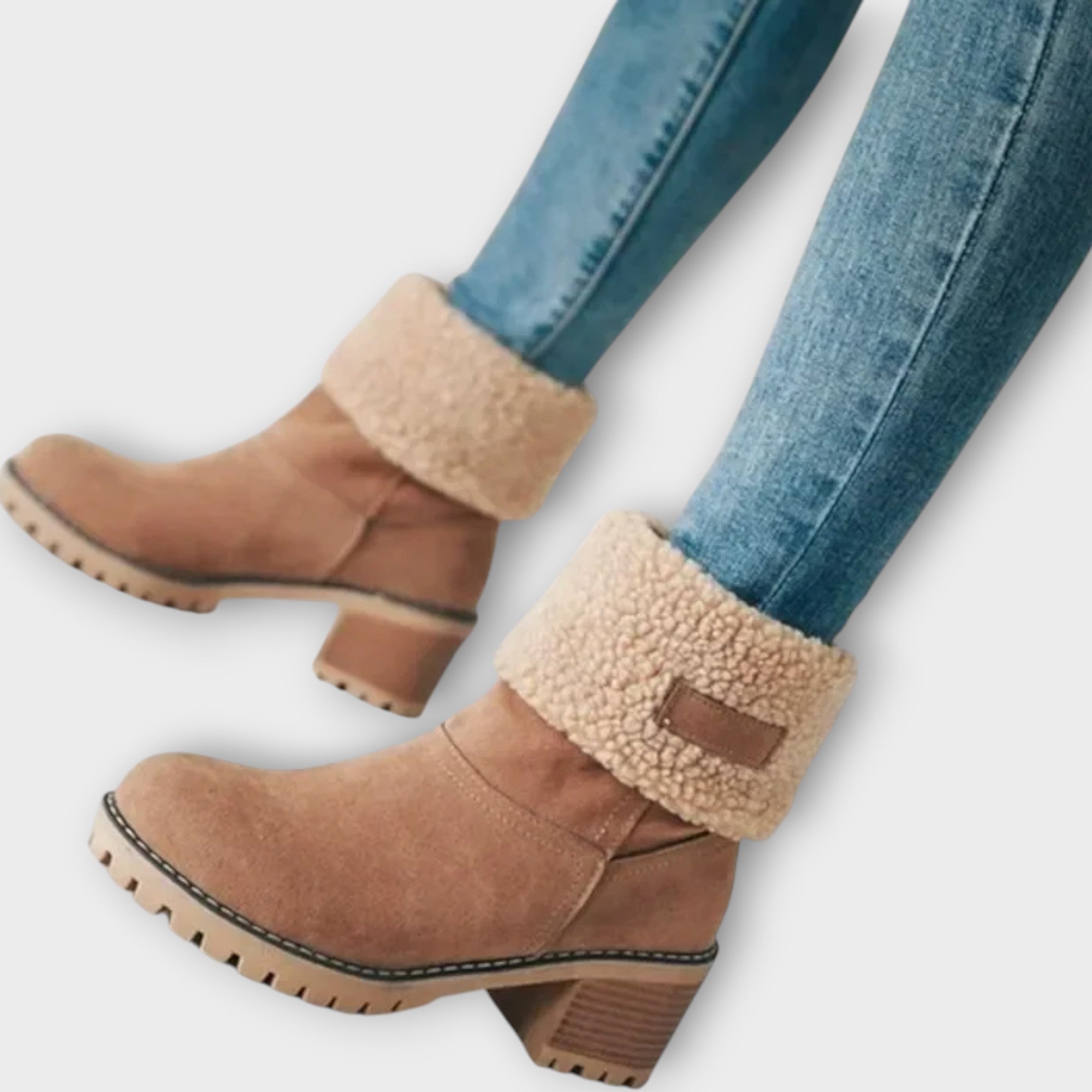 Bottines d'hiver chaudes avec fausse fourrure
