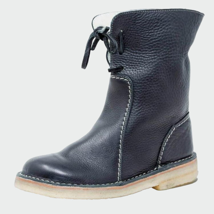 Bottines en cuir imperméable avec doublure en laine