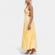 Robe Maxi Jaune Dos Ouvert