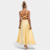 Robe Maxi Jaune Dos Ouvert