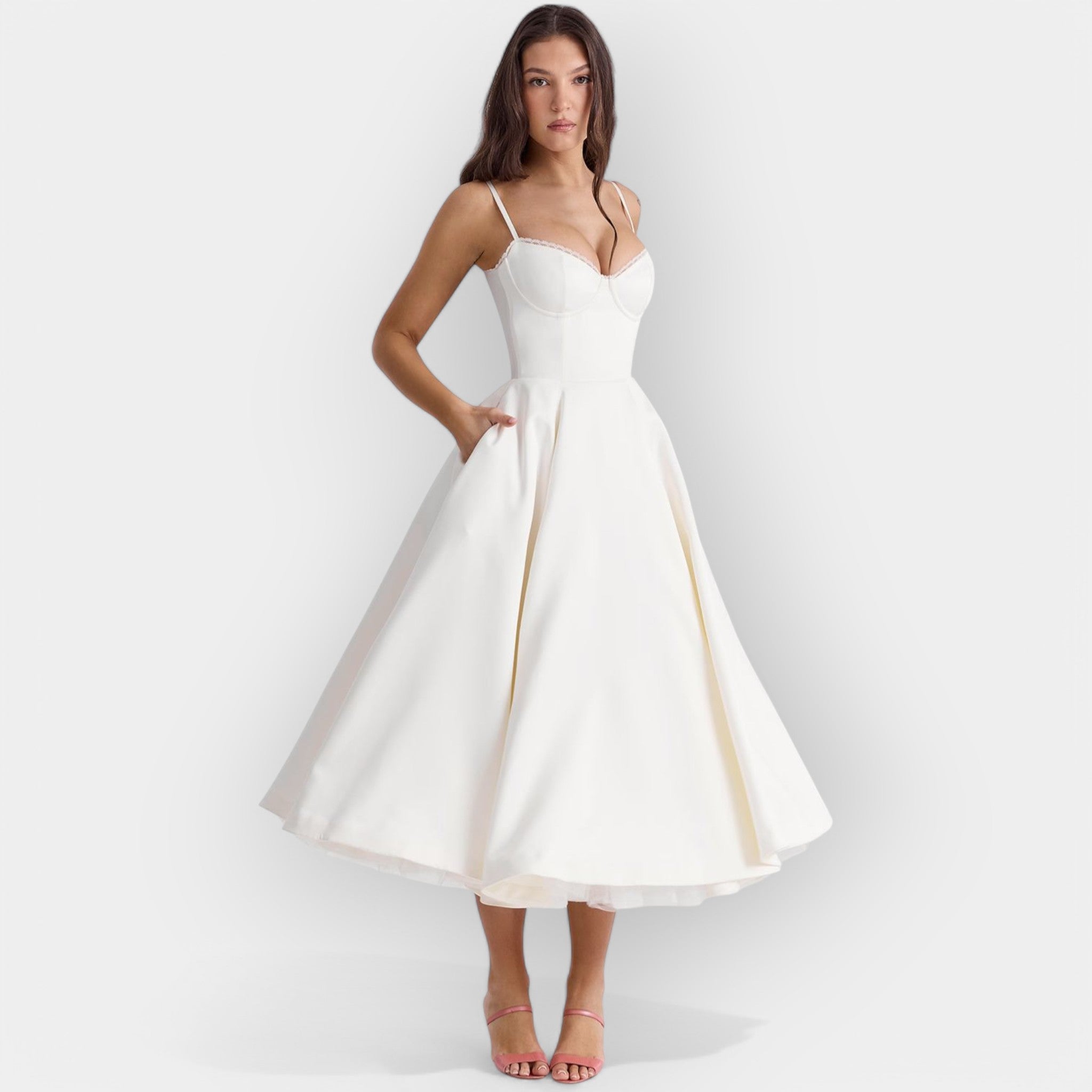Robe Midi Blanche Simple