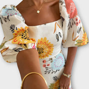 Robe à Manches Bouffantes Élégance Épanouie