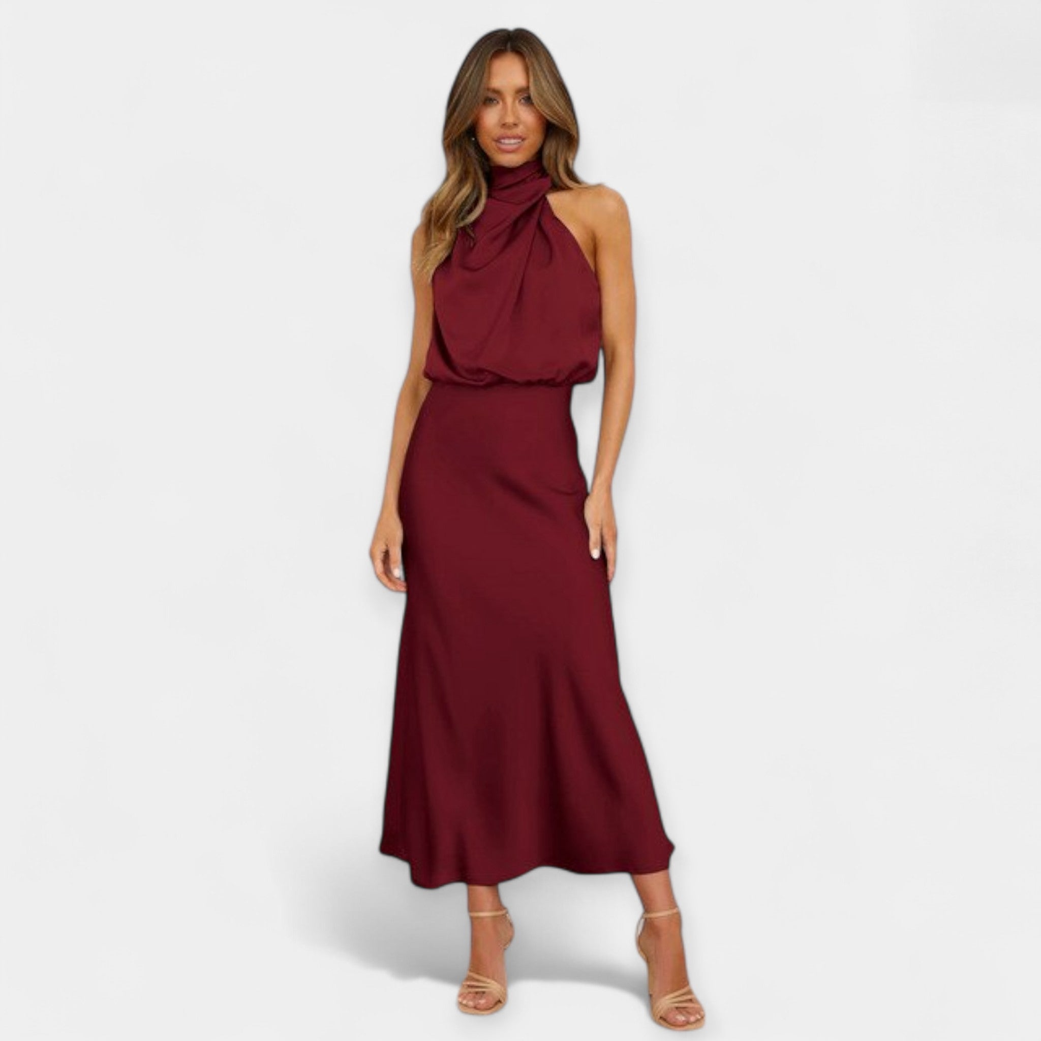 Robe Maxi avec Design Off-Shoulder