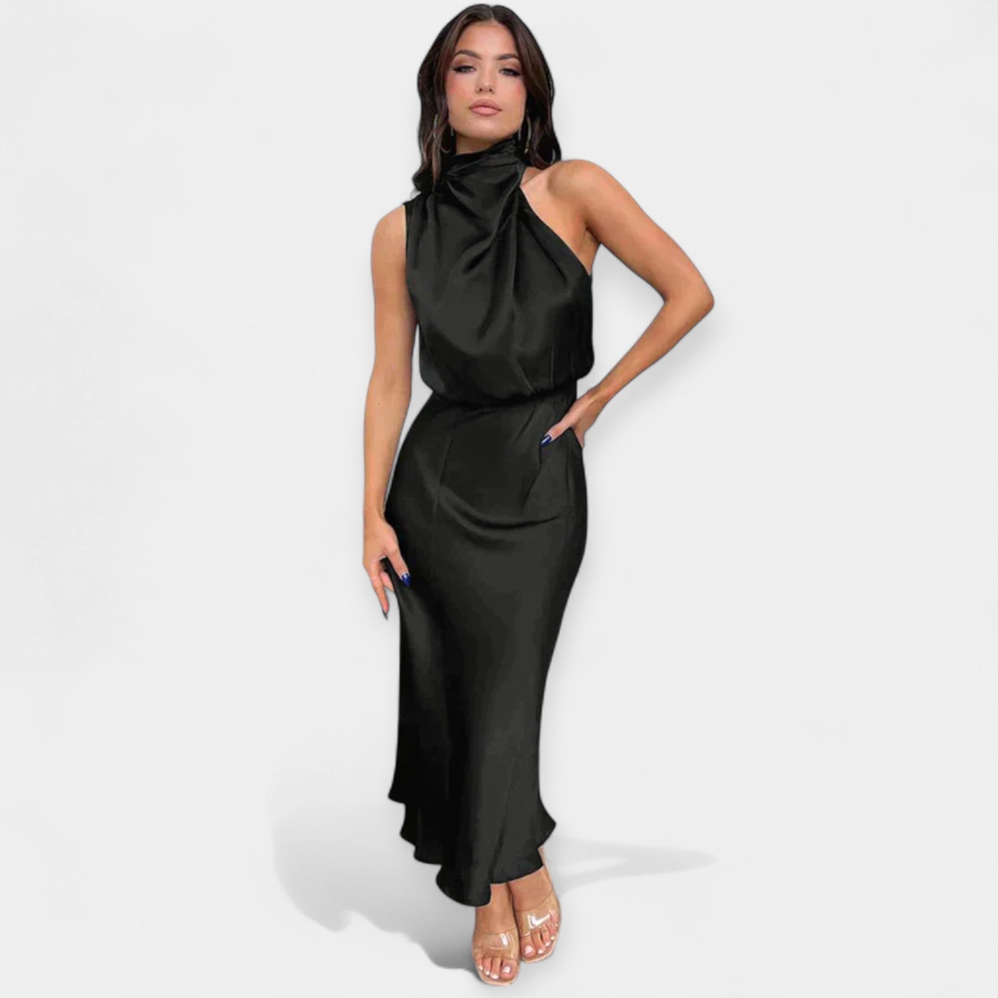Robe Maxi avec Design Off-Shoulder