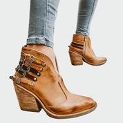 Bottines en cuir rétro