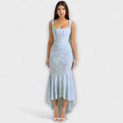 Robe Longue avec Corset Élégant et Raffiné