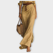 Robe Maxi Élégante à Boutons Drapés