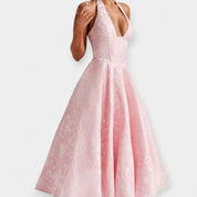 Robe Midi avec Dos Ouvert et Design de Corset