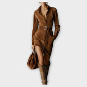 Robe Mini Vintage en Suède avec Ceinture