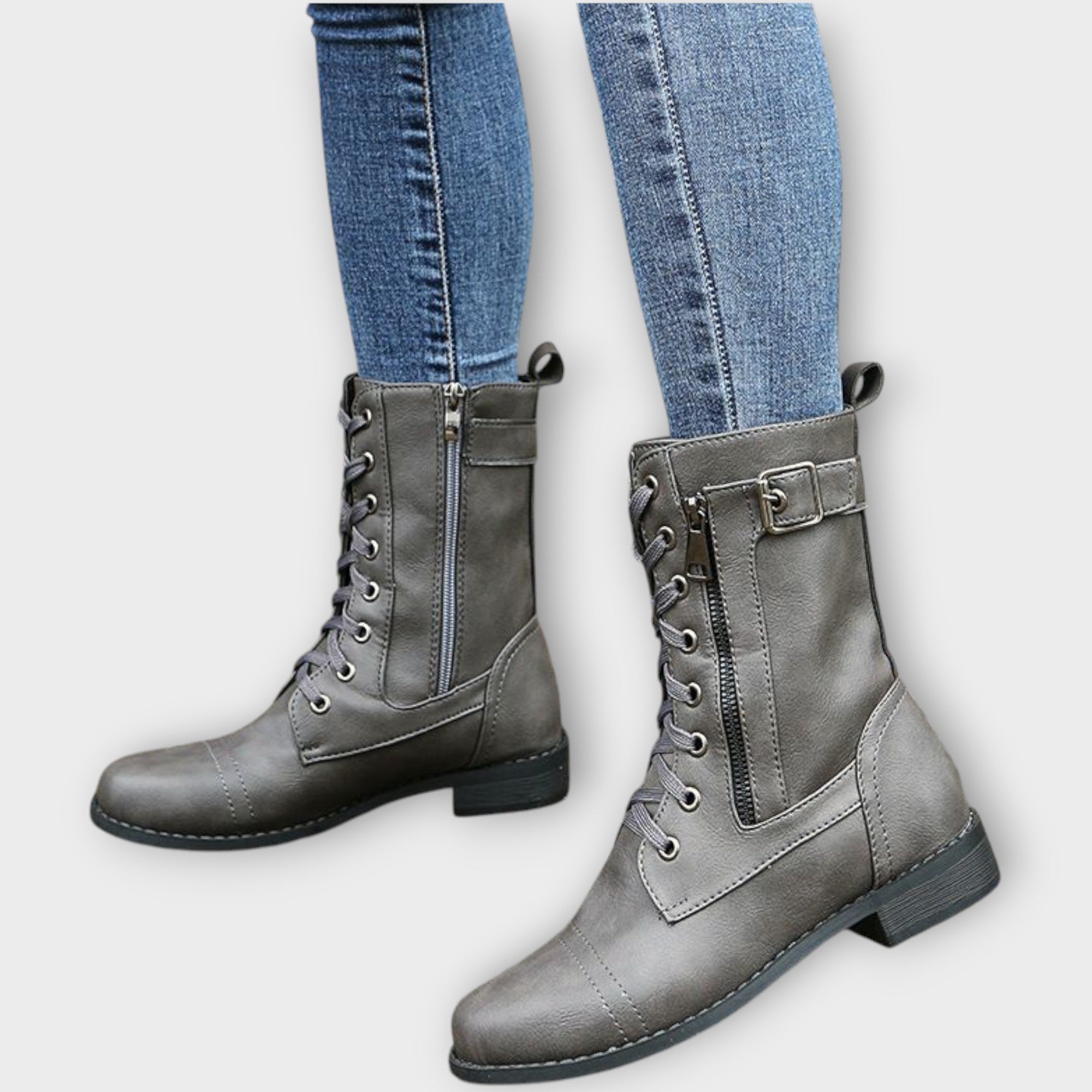 Bottines en cuir à lacets classiques