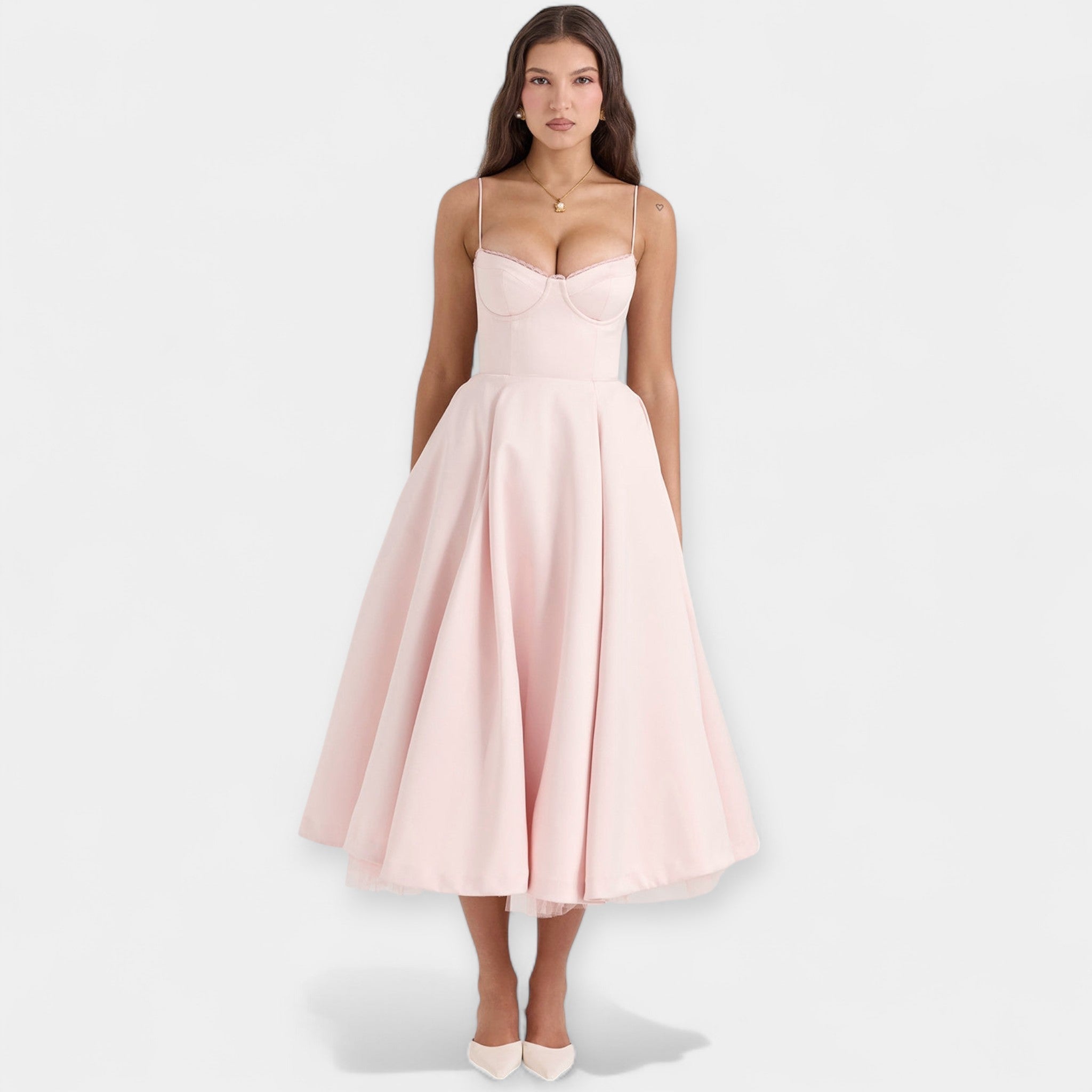 Robe Midi avec Tulle et Style