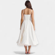 Robe Midi avec Détails en Tulle Transparent