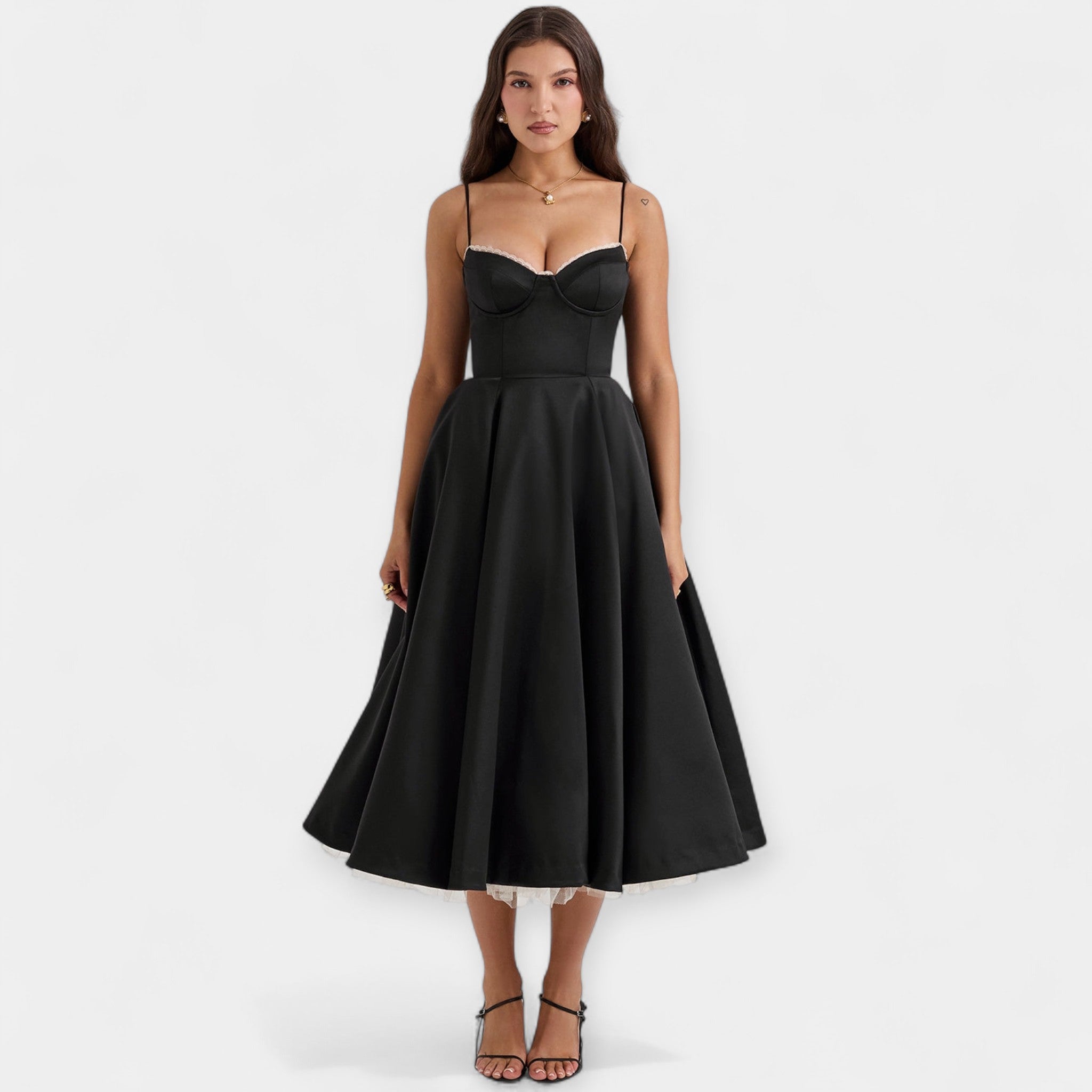 Robe Midi avec Tulle et Style