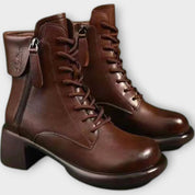 Bottes à lacets à talon épais classiques