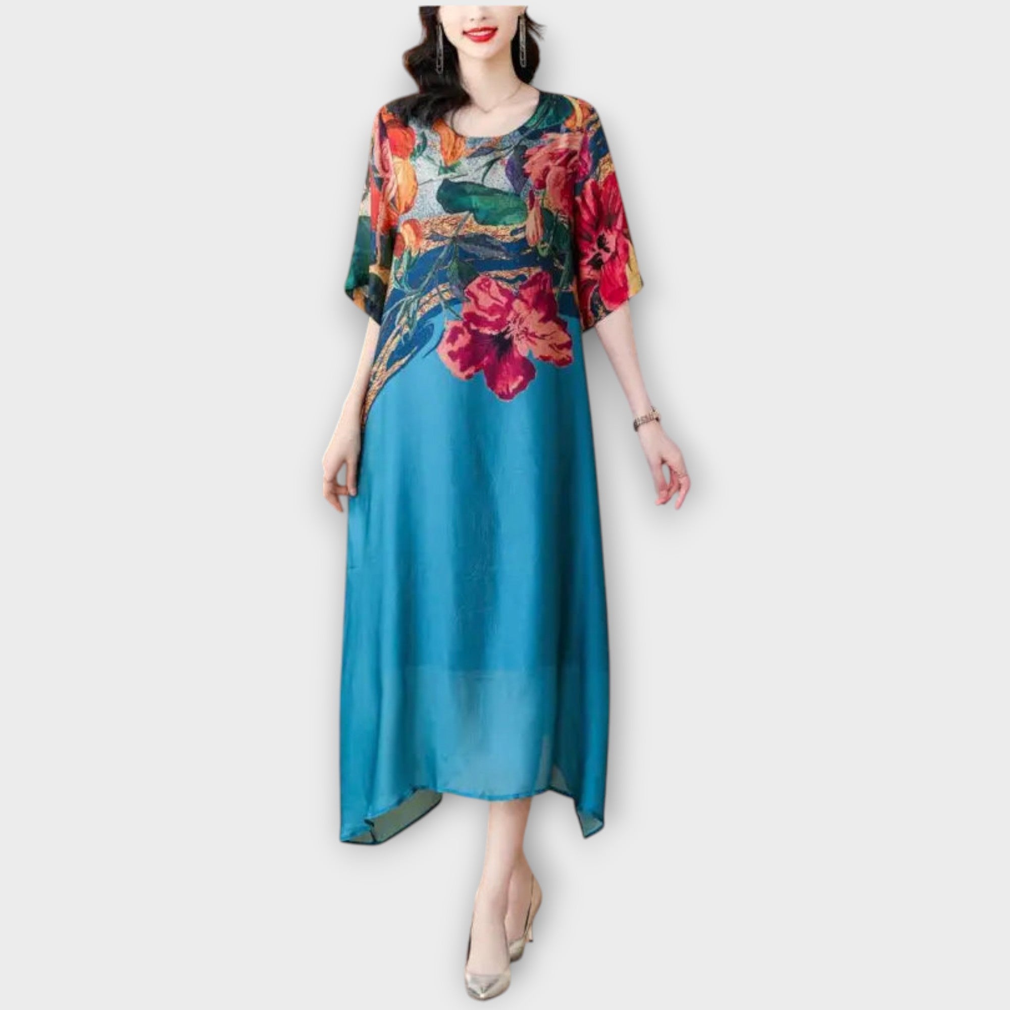 Robe Maxi à Imprimé Floral Élégant