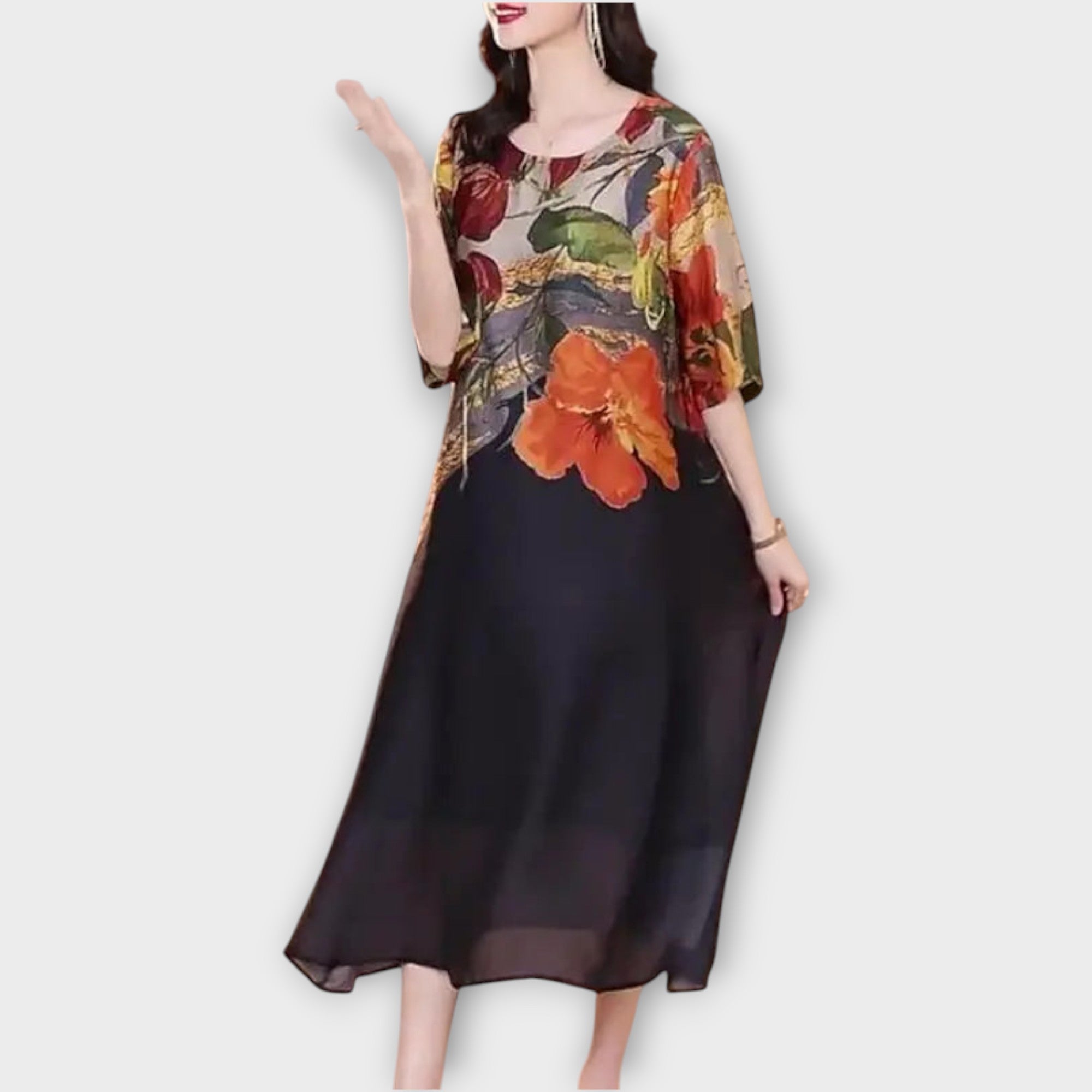 Robe Maxi à Imprimé Floral Élégant