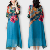 Robe Maxi à Imprimé Floral Élégant